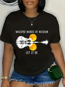 100% Cotton Unisex Whisper Words Of Wisdom Let-It Be Tshirt Guitar Lake Shadow T-Shirt