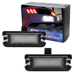 iJDMTOY 3W Full LED License Plate Light Kit For Ford 2015-up Mustang, Powered by 18-SMD Xenon White LED