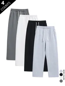4-pack men’s belts with tie design; men’s straight wide-leg casual athletic pants with tie design; multifunctional casual pants are a wardrobe essential for men, suitable for wear in spring and autumn.