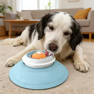 Dog Lick Ball Bowl with Strong Suction Cup - Anti-Slip Slow Feeder for Dogs & Cats, Fun Licking Mat to Slow Down Eating Speed, Relieve Anxiety (1 Piece)