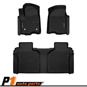 TPE Floor Mats Front Rear Fit For 99-24 Chevy Silverado GMC Sierra Crew Cab,All Weather Floor Mats Rubber Liners,Waterproof Anti-slip Durable Floor Mats Upgraded Version