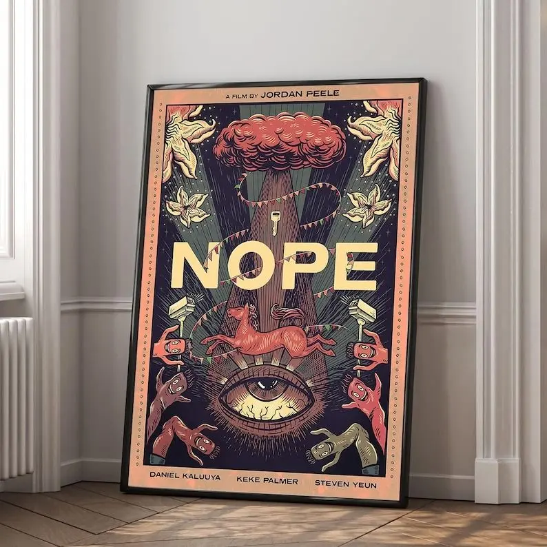 Nope Movie Theme Poster - High-Quality Paper Print, Unframed, Multi-Size, Mounted Wall Art, Living Room Wardrobe Kid Room Home Decor, Ideal Gift for Decoration Enthusiasts