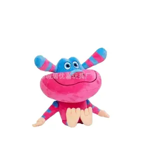 Russian Cartoon Cute Anime Peripheral Little Ozzie with Blue Ears Plush Doll Pillow Room Decor Ornament Toy Gift
