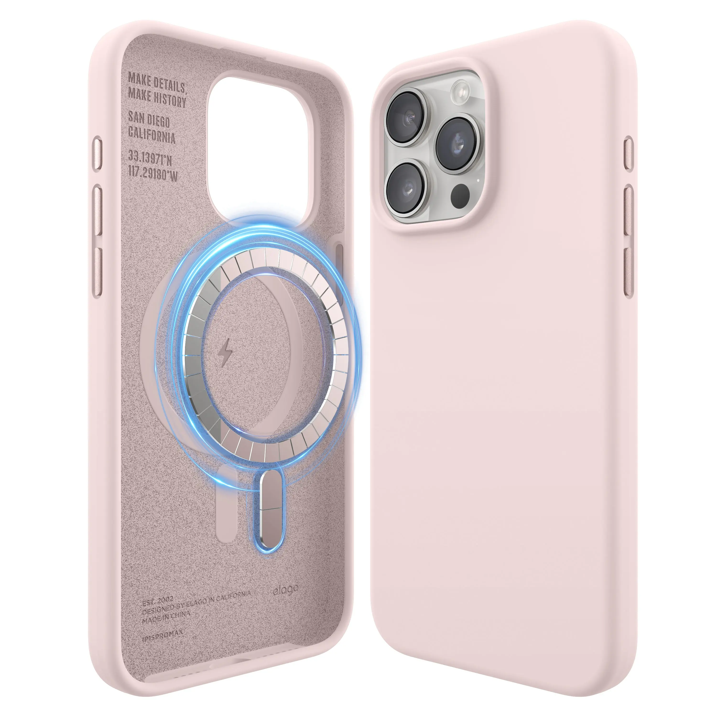 elago MagSafe Silicone Casing for iPhone 15 Pro Max Smartphone, Handheld Cellphone Devices, [11 Colors]
