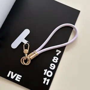 Simple Light Liquid Silicone Chain Strap, Anti-Drop Keychain and Bag Accessory, Unisex Fashionable Macaron Color, Cell Phone Charm