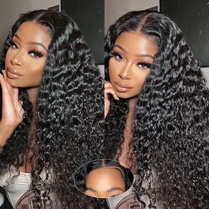 Uniky Hair 7x6 Deep Wave Glueless Wigs Human Hair Pre Plucked Pre Cut 200% Density Wig Human Hair Wear and Go Glueless Wigs for Black Women Natural Color