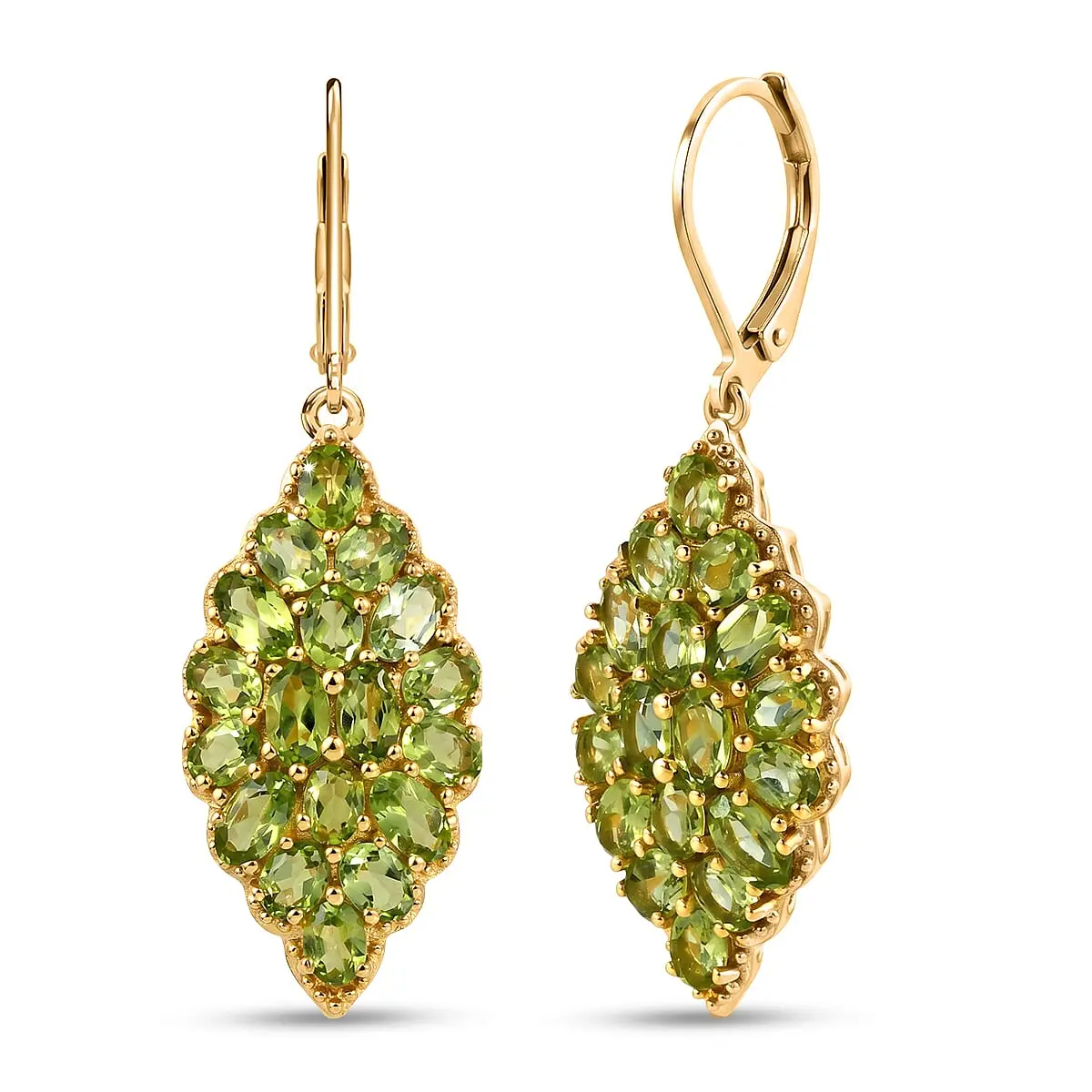 EverTrue Hebei Peridot 7.25 ctw Earrings in 18K YG Plated