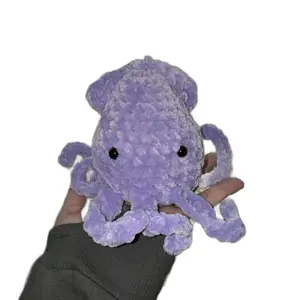 Crochet purple squid stuffed animal cute