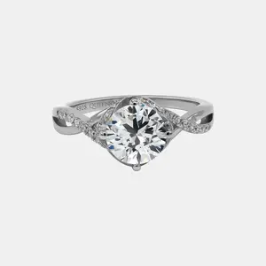 【707】Valentine's Flash 925 Sterling Silver Synthetic Moissanite Ring