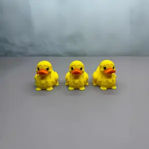 Muscular little yellow duck toy, standing duck home decoration, desktop ornament, small gift for friends, stress-relief model