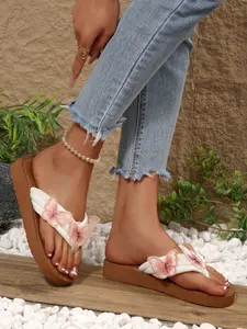 Butterfly Print Open Toe Slippers, Soft Non-Slip Sole, Indoor & Outdoor Use, Comfortable Home Shoes, Daily Wear