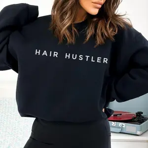 Hair Hustler Sweatshirt, Cute Stylist Crewneck, Boss Girl Hairdresser Business Gift Top