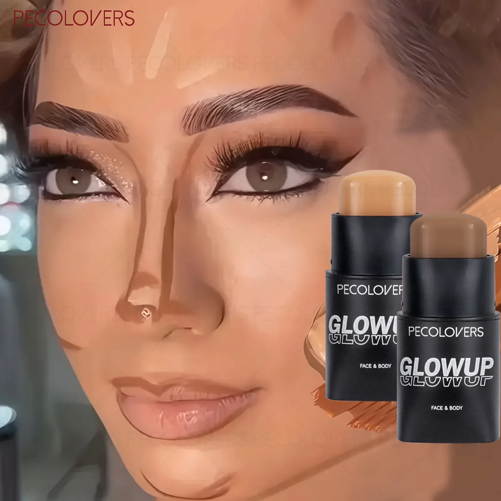 1 Pc Long-lasting Face Contour Stick, 3D Face Natural Shadow Look, for All Skins, Highlight & Contour & Concealer Face Makeup, Multi-function Contour Easy To Apply, Daily Makeup