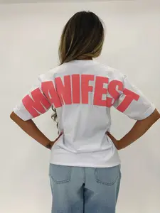 BLOCK MANIFEST TSHIRT - WHITE/PINK
