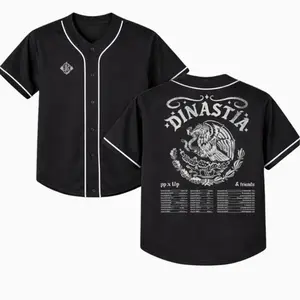 Dinastia 2026 Tour Crest Dateback Baseball Jersey – Trendy Unisex Streetwear Sports Shirt, Breathable Button Down Casual Team Uniform Top, Concert Outfit, Gift for Fans