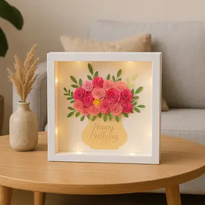 Lighted Floral Shadow Box 8x8