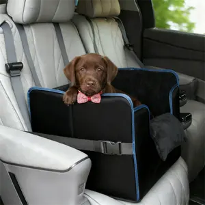 Dog Car Seat for Small Dogs, Dog Booster seat for Car with Clip-On Leash Adjustable Straps Perfect for Small Pets Up to 35lbs Dog Carrier Safety Stable for Travel Look Out