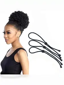 Adjustable Loose Hair Tie, Non-Slip Horse Tail Holder, Soft Elastic Drawstring Band, Ideal for Thick Curly Natural Hair, Ponytail Holders