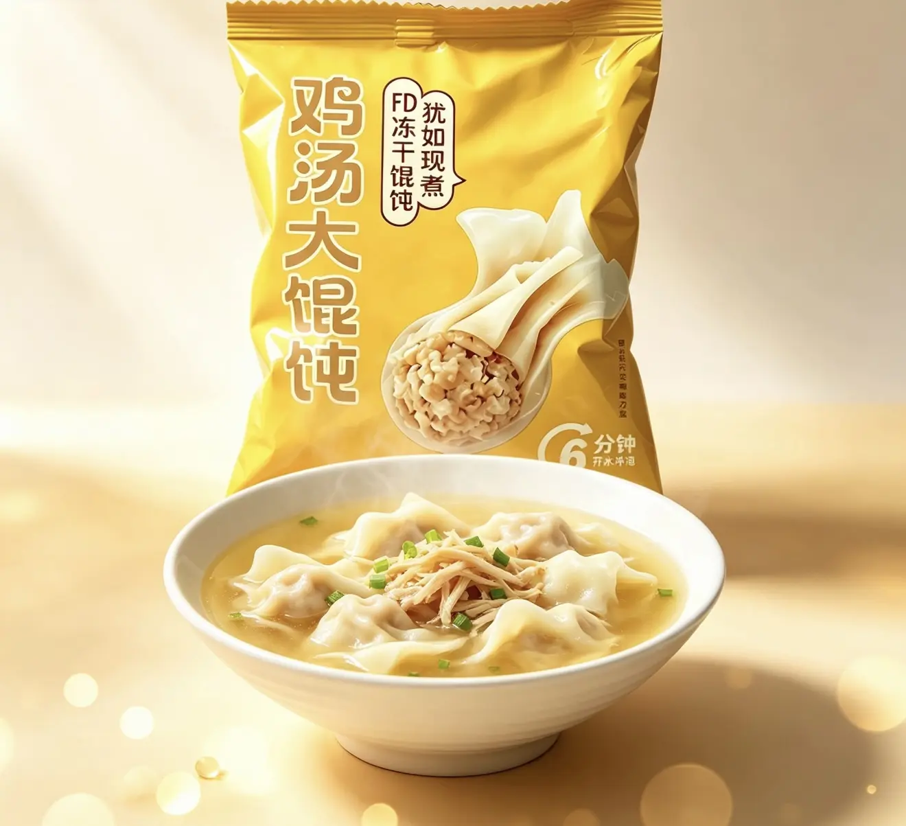 Sally Buldak Cordyceps Wonton Stew Bundtinis Kit - 1 Box (3 Large Chicken-Infused Bags) with Matcha-Infused Frozen Ready-to-Eat Pork Dumplings, Rich Broth, TikTok Latiaos, QQ Jellies - Trader Joe's 2026 Fall Quick Pantry Meal