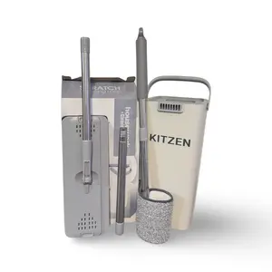 KITZEN Handheld Mop & Bucket Set with Microfiber Pad - Eco-Friendly Cleaning