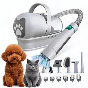 Dog Hair Vacuum and Clipper Kit with 59-Inch Hose & 98-Inch Power Cord, Max 79 dBA Noise Pet Grooming Vacuum