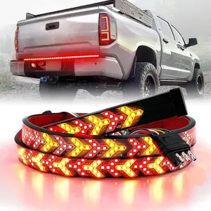 60 Inch Fishbone Triple Row LED Tailgate Light Bar | Waterproof, Arrow Turn Signals | Car Light LED Light Strip For Pickup, Cars, Trucks, RV, Vehicle, Caravan, Camper, Van Off Road, Car Accessory Decoration