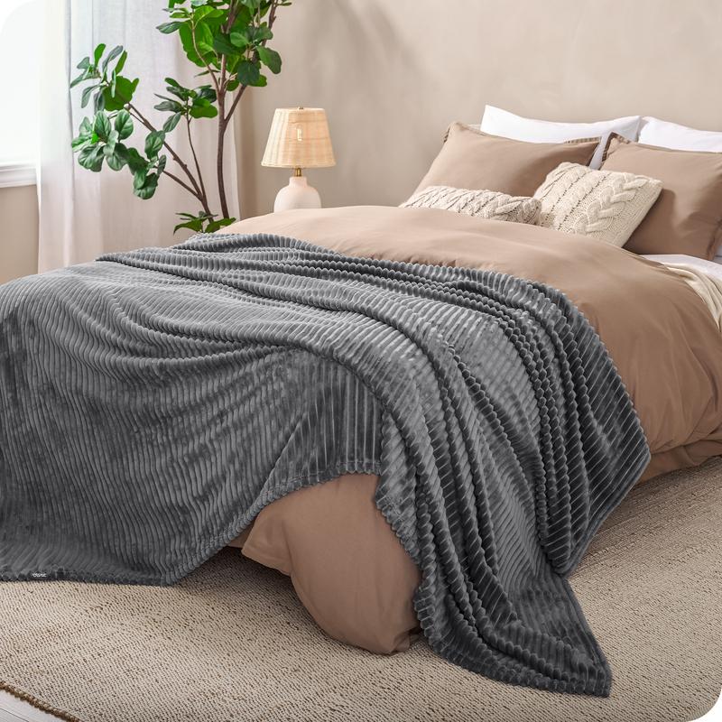 Bare Home Microplush Ribbed Blanket