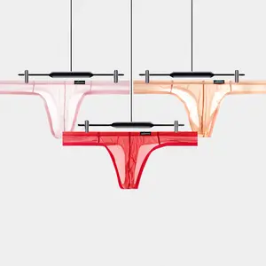 3-Pack Sport Underwear Set-Sheer Mesh Trunks Contoured Pouch Anti-Ride Up For Cosplay/Gym Low Waist Transparent Ultra-thin Ice Silk Breathable U Convex Man Boxershorts Trunks Menswear Beige Mixed Color Plain Briefs Lingerie Socks triangle stretch panty