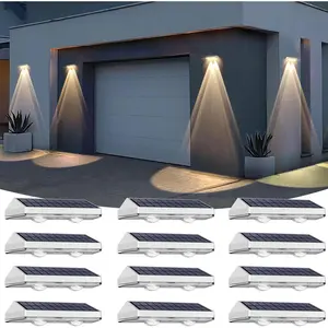 12 Pack Solar Fence Lights Outdoor  LED - 3000/4000/6000K 3 Mode, IP65  Fence Lights Solar , Solar Wall Lights for Outside, Backyard/Step/Patio/Deck Fence/Stair Railings