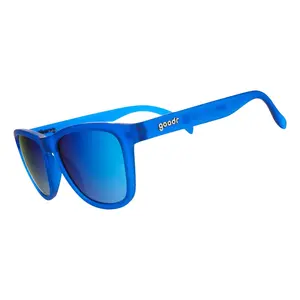 goodr Falkor's Fever Dream Medium Size (OG) Translucent Blue Frame with Light Blue Lens, UV400, No Slip No Bounce No Tangle