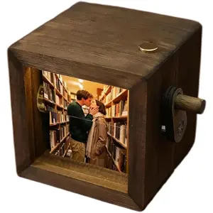 Evamall Personalized Wooden Photo Box Gift for Couples, Custom Memory Keepsake with Picture, Romantic Valentines Day Gift Anniversary for Boyfriend Girlfriend Wife Husband