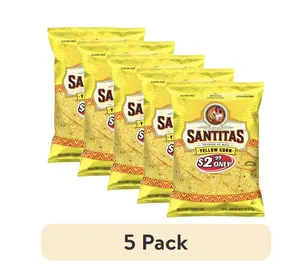 (5 pack) Santitas Tortilla Chips Blended Corn, 11 oz Bag Crispy Crunchy Snack