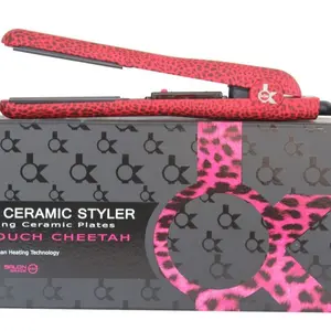 Kor International HSK #21 VELVET CHEETAH CERAMIC HAIR STYLER 1.25" HAIR IRON STRAIGHTENER