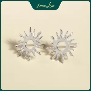 LavaJewelry Celestial Sunbeam Earrings, Simpple Earrings, Silver Jewelry, 925 Silver Earrings for Women, Girls