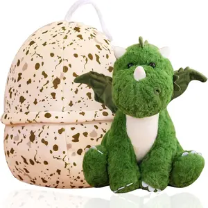 Cute Dinosaur Design Plush Toy with Egg, 1 Count Green Dinosaur Soft Stuffed Animal, Lovely Dinosaur Doll for Play & Collection, Stuffed Animal Gift