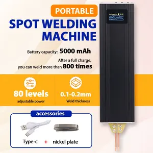 Portable Handheld Color Screen Battery Spot Welder Dly18650 Lithium Battery Nickel Strip Weld Head, Non-Button Cell, Plastic Material