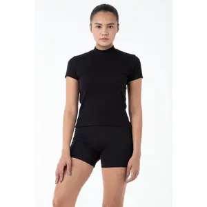 R4309 - Mockneck Cap Sleeve Baby Tee