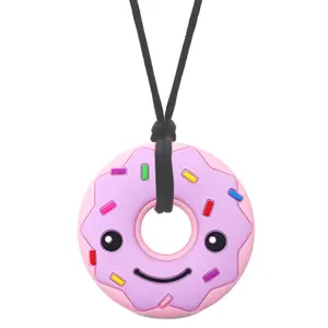 Sensory Chew Necklace for Kids Adults, Silicone Donut Chew Toys for Autism Anxiety ADHD SPD or Special Needs, Stress Relief