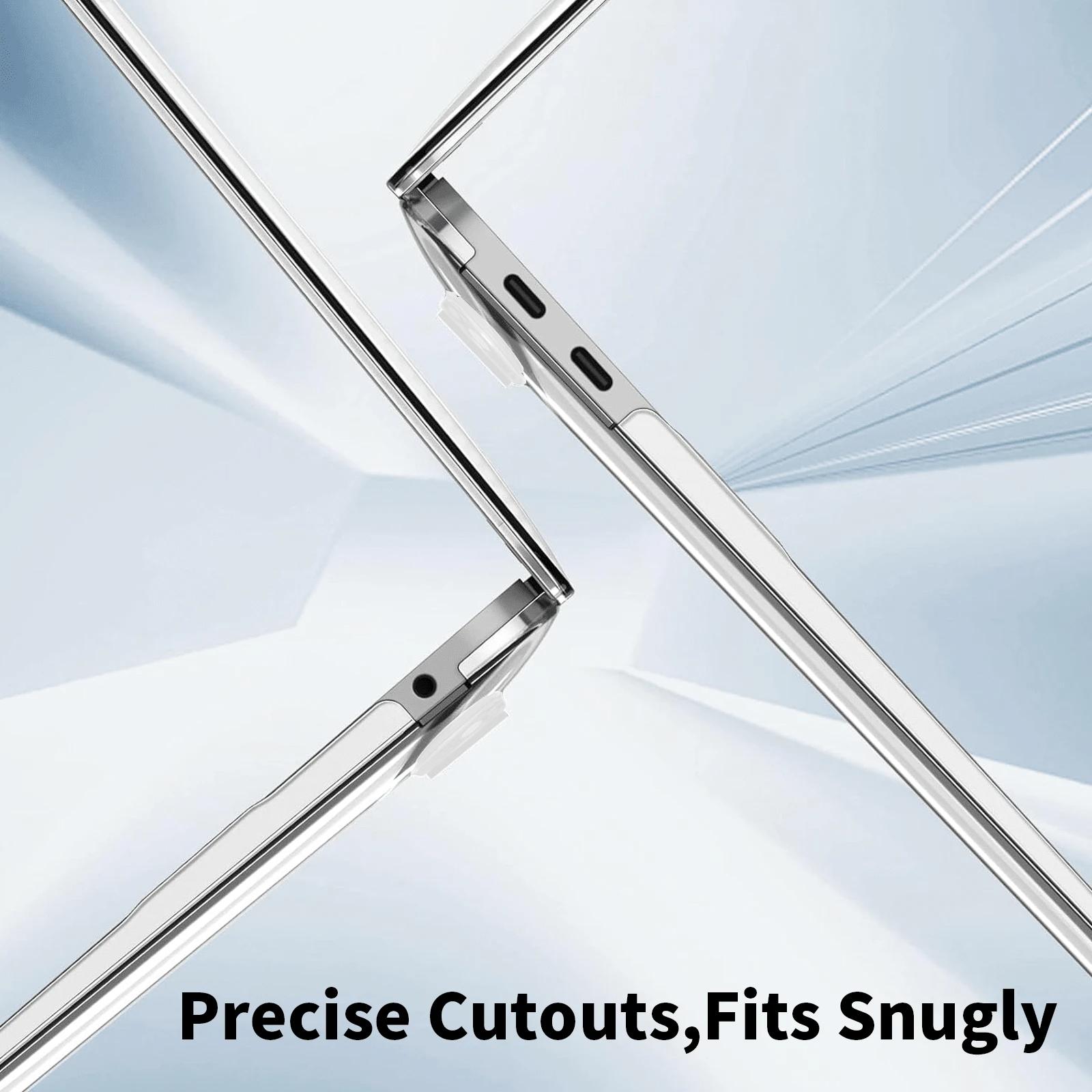 Transparent Hard Shell Protective Case for MacBook, Durable Plastic Cover Compatible with Air and Pro Models, Clear Design