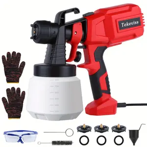 High-power paint sprayer, HVLP sprayer, 800ml container, easy to clean, suitable for house painting walls, fences, cabinets, furniture, outdoor, indoor, railings, etc.