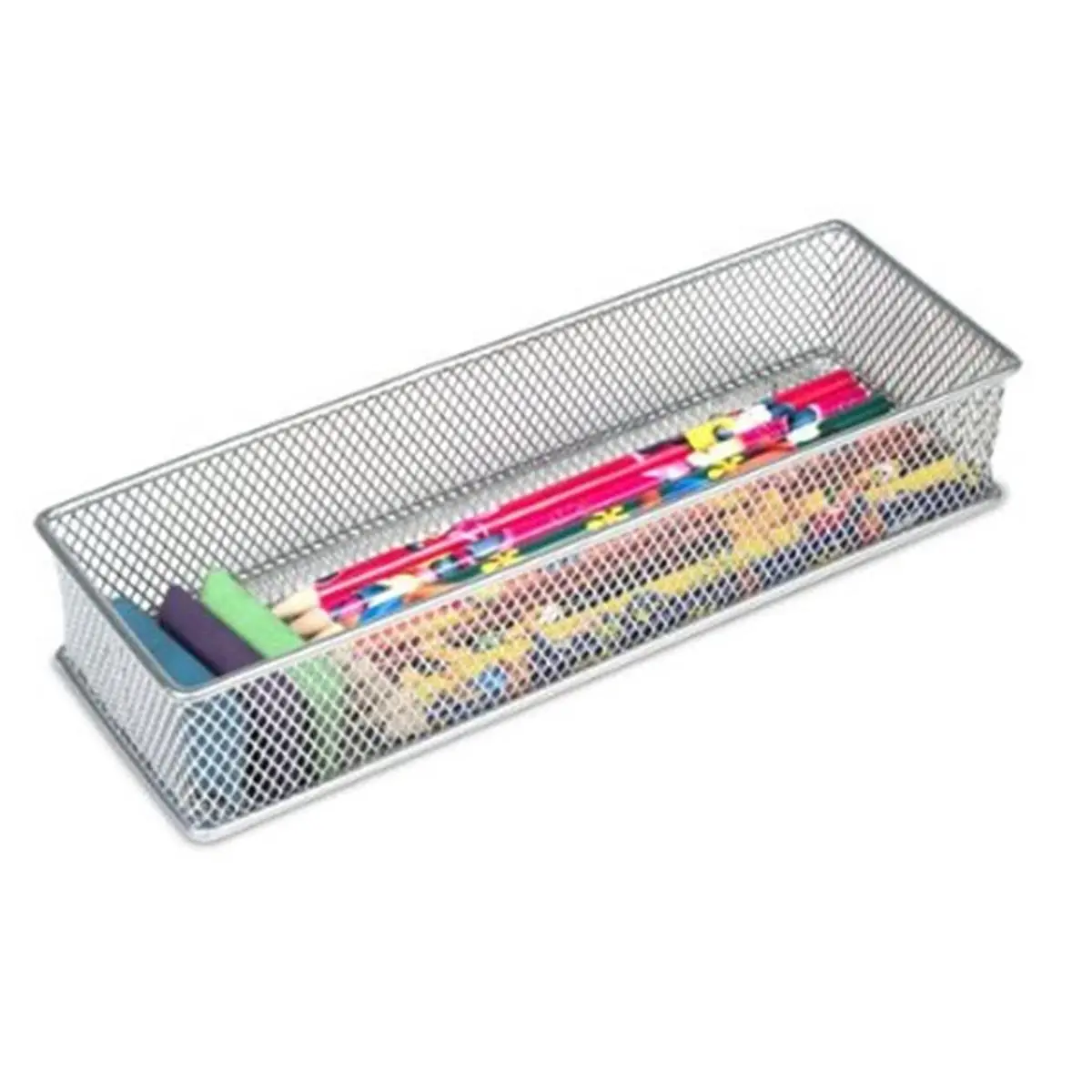 212 MAIN Wire Storage Basket - 9x3 Inch Mesh Organiser, Stackable Storage Unit for Home Clutter Control