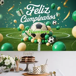 1PC 2D Flat Football-Themed Polyester Backdrop Banner, Custom Name Children's Birthday Party Decoration, Home & Venue Photo Background Cloth, Festive Party Supplies Prop Banners,summerwins