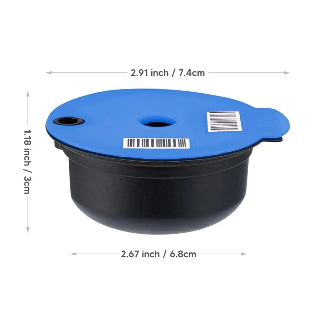 220ML Reusable Coffee Capsule Pod Filter For Tassimo0 Bosch TAS HAPPY Vivy Blue