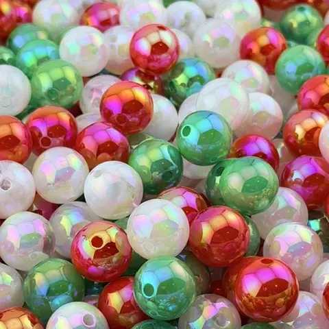 Christmas Spirit Colors 16mm Beads 20pk for Jewelry Making Customizable Designs