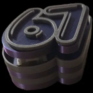 3D Printed 6-7 Clicker Brainrot 67 3D Printed Stress Relief
