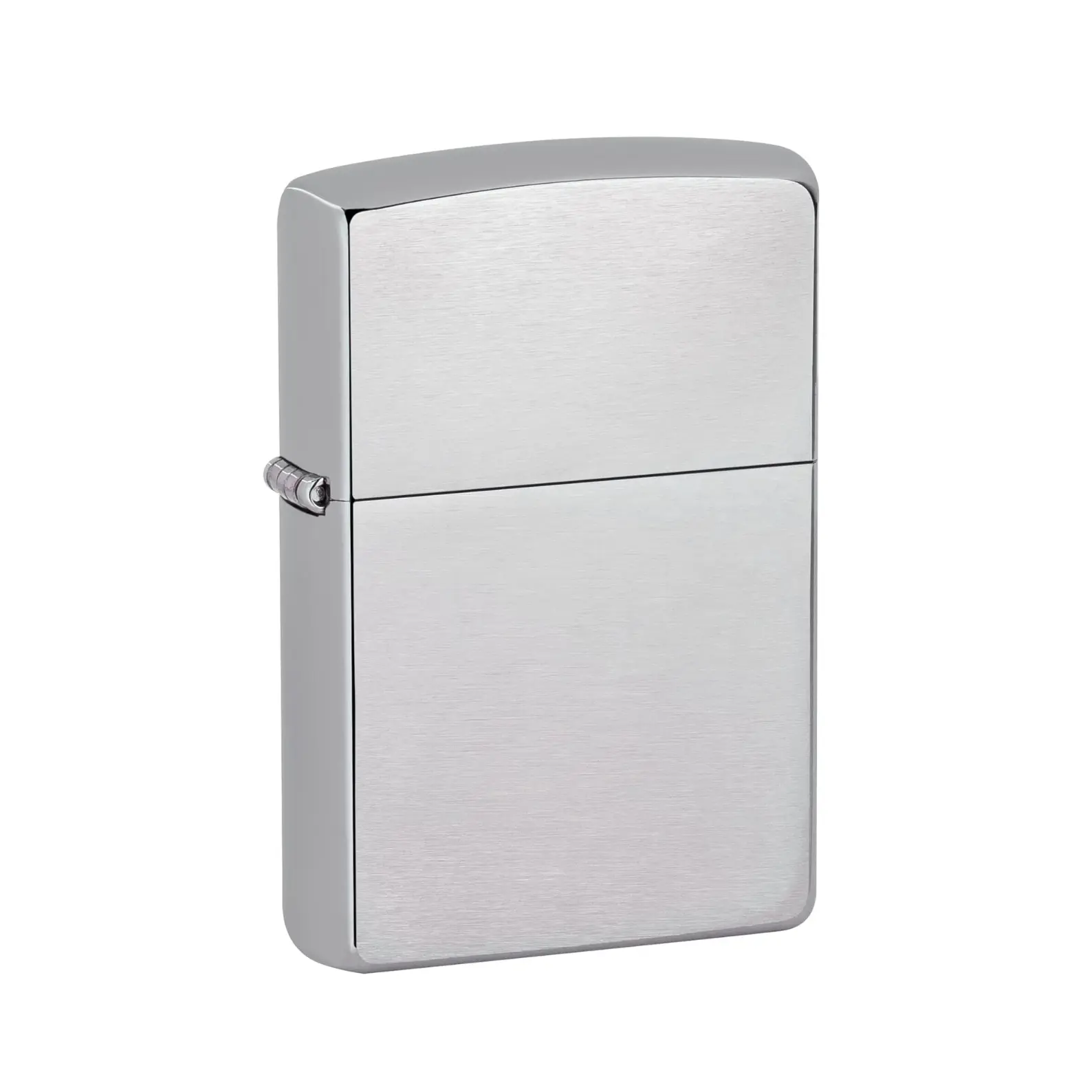 Brushed Chrome Pocket Lighter - Elegant Design, Windproof, Refillable, Multiple Use, Compact & Portable, All Metal Construction