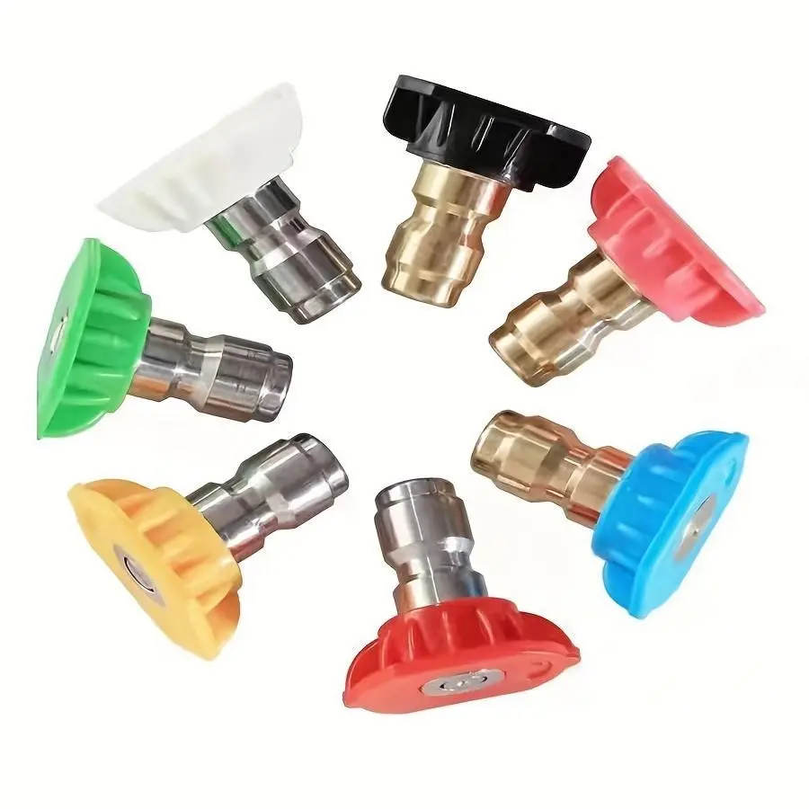 New High-Pressure Washer Rotating Turbo Nozzle Kit, 4.0 GPM Quick Connect, Suitable for Up to 4500 PSI Washers - Includes Nozzles at 0, 15, 25, 40, 65 Degree Angles  - Suitable for Cars, Concrete, and Outdoor Surface Spray Nozzles, Rotatable Spray Nozzle