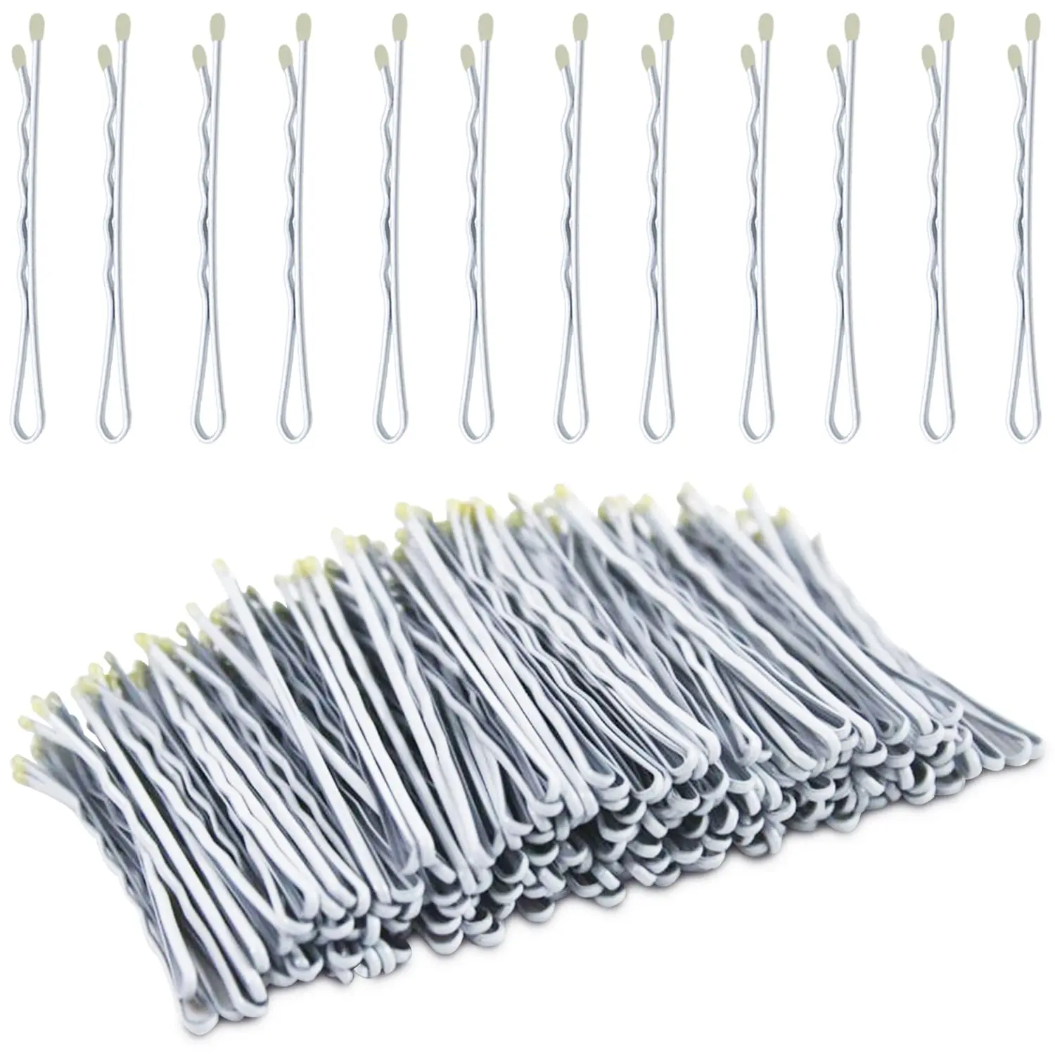 Gray Bobby Pins, 200Pcs Gray Hair Pins Waves Bobby Pins Hair Accessories for Women, White Gray Hair (2.2inch/5.5cm)