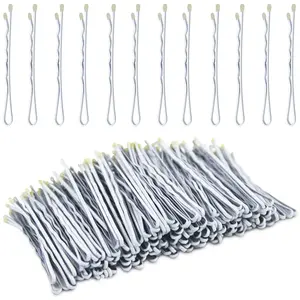 Gray Bobby Pins, 200Pcs Gray Hair Pins Waves Bobby Pins Hair Accessories for Women, White Gray Hair (2.2inch/5.5cm)