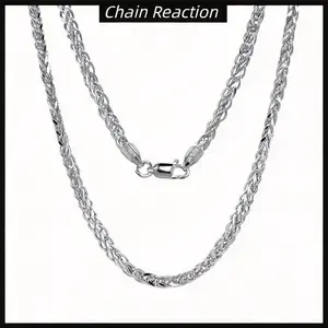 925 sterling silver plated Elegant Twist Chain Necklace for Women & Men – Gorgeous Dainty & Sturdy Chain in 19.68/23.62 Inch Lengths